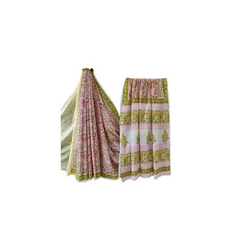 Cotton Saree - 6.3 Meters With Blouse Piece, Lightweight, Breathable, Quick Dry, Fade Resistant, Skin-Friendly