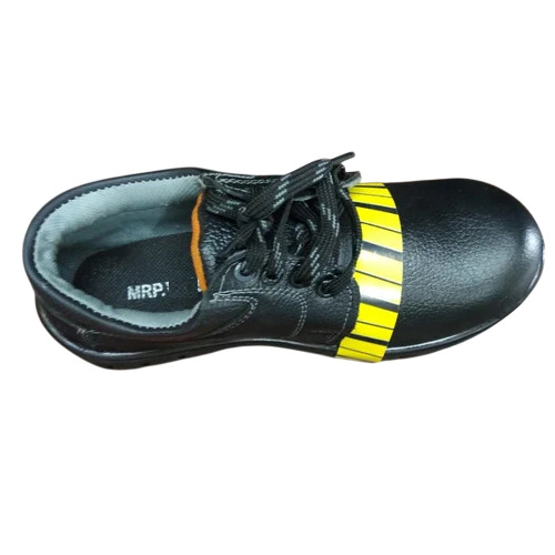 Anti Skid Low Ankle Leather Safety Shoes - Synthetic Leather, Black Color, Unisex, Waterproof | Anti Skid Feature for Chemical & Electrical Industries