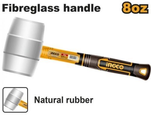 Ingco HRUH8908 Rubber White Fiberglass Handle Hammer