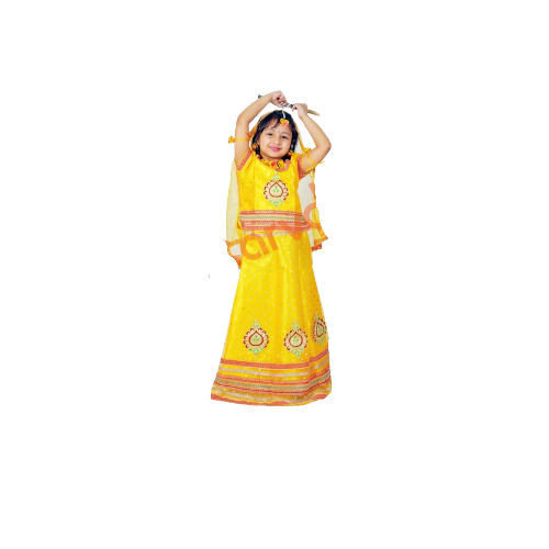 Radha Rani Lahenga Choli And Dupatta Costume For Kids