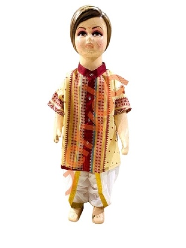 Assam Boy Shirt Kurta Fancy Dress Costumes - Cotton & Silk Size S | Multicolour Hand Wash Care - Ideal for Ages 4 to 10 Suitable for All Seasons