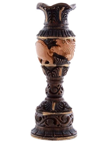 Brown Wooden Flower Vase