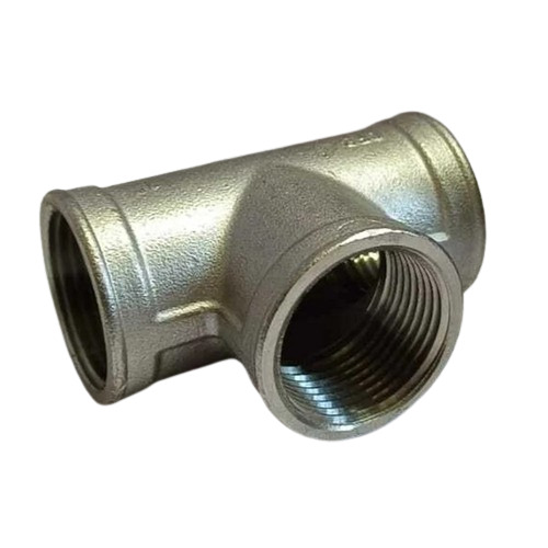 Stainless Steel Pipe Tee - Durable Very Good Quality Polished Finish Golden Color Round Shape Socket Joint Connection