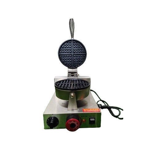 Stainless Steel Electric Model Single Round Waffle Machine