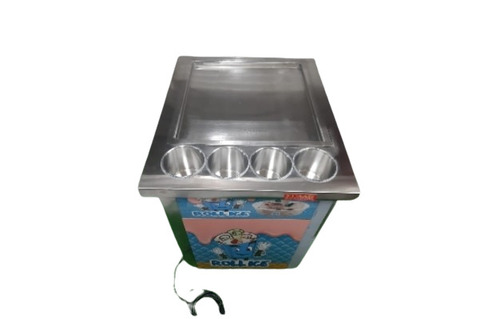 Fried Ice Cream Machine - Stainless Steel Silver Color | Eco-Friendly High Efficiency Corrosion Resistant Stable Operation