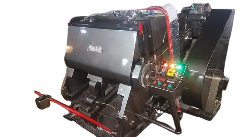 Die Cutting And Creasing Machine - Polished Electric Metal Construction | PLC Control, Automatic, Durable, 1-Year Warranty, Silver