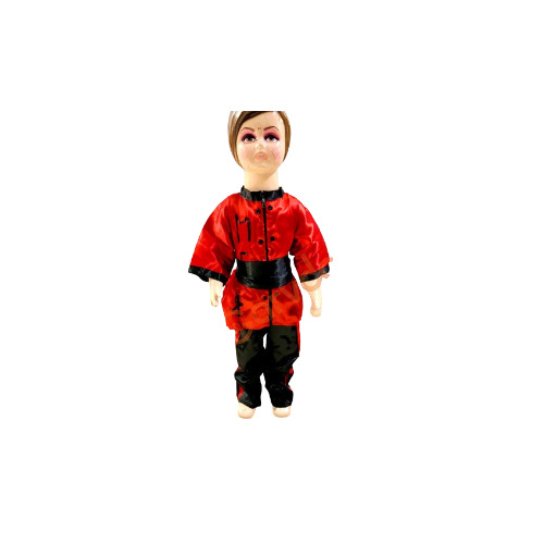 Japanese/Chinese-Inspired Boys Fancy Dress Costume - Polyester, Size S, Red | High-Quality Material, Detailed Craftsmanship, Comfortable Fit, Easy to Wear
