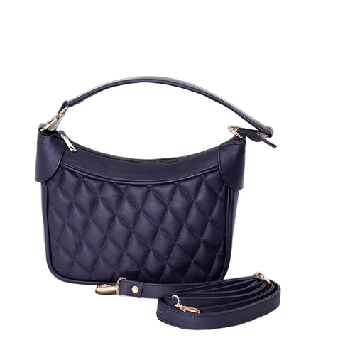 Leather Handbag - Color: Blue