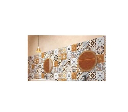 Wall Mounted Polished Finish Stain Resistant Printed Rectangular Ceramic Bathroom Tiles