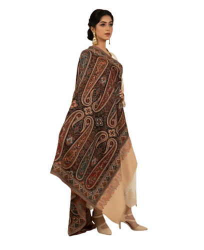 Jamawar Shawl - Jamawar Wool, Standard Size, Paisley Pattern, Lightweight & Skin-Friendly, Extremely Warm & Breathable, Machine Washable, Fade, Wrinkle & Shrink Resistant