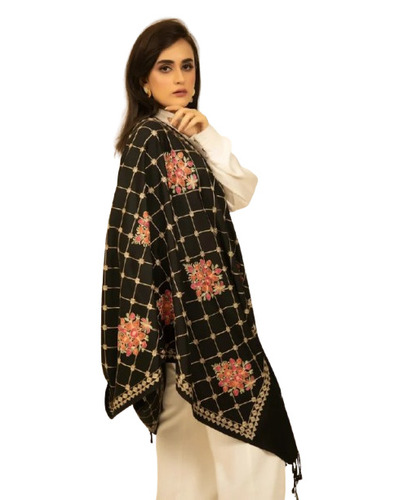 Pashmina Kashmiri Shawls - Color: Black