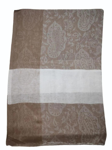 Printed Wool Stoles - 28x80 cm , Pastel Brown Color with Extremely Warm, Lightweight, Skin-Friendly and Breathable Fabric