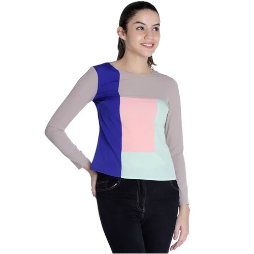 Ladies Color Block Top - Pattern: Plain