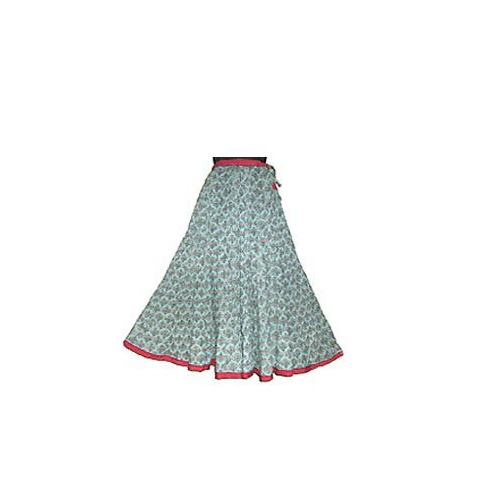 Ladies Flared Long Printed Skirt - Cotton Fabric, Available In All Sizes, Perfect For Casual Wear
