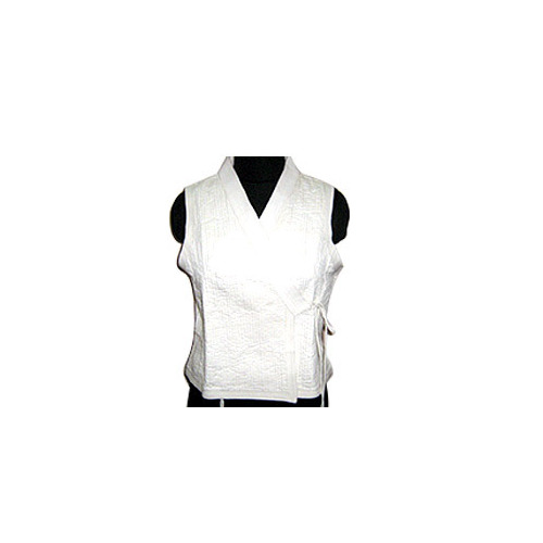 Ladies Sleeveless Jacket - Customized Size, Ivory White Color, Regular Fit | Hand Wash Care, Designed For All Ages, Perfect For Parties