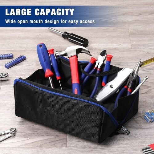 PAHAL Tool Bag 10 Inches Wide Mouth Utility Tool Bag with Zipper