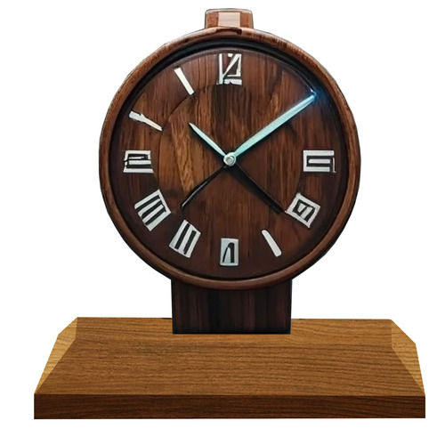 Natural Charm Wooden Clock On Stand For Home And Office Decor