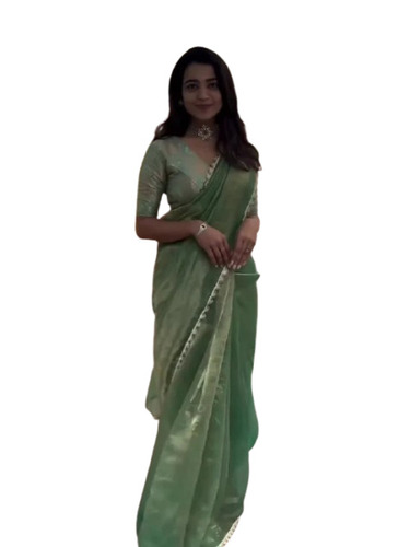 Party Wear Silk Sarees - Color: Green