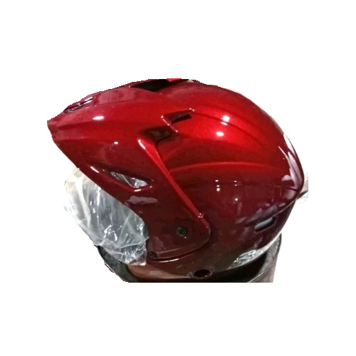 Plastic Open Face Helmet - Medium Size, Red Color | Lightweight, High-Impact Resistance, Enhanced Ventilation, Adjustable Chin Strap, Comfortable Inner Lining, Nanocap Technology, Ideal for Motorcycle Riding