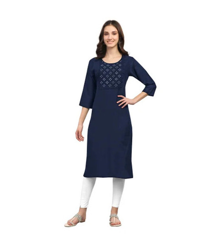 Blue Cotton Kurtis - Color: -