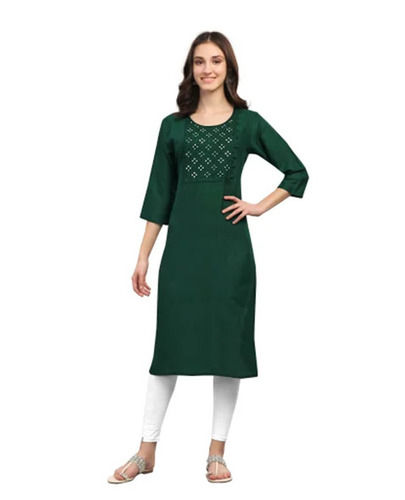 Green Cotton Kurtis - Color: -