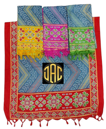 Multi Color Dyed Jacquard Cotton Dupatta - 2m Length, Multi Color, Printed Pattern | Washable Fabric, Perfect for All Season Party Wear