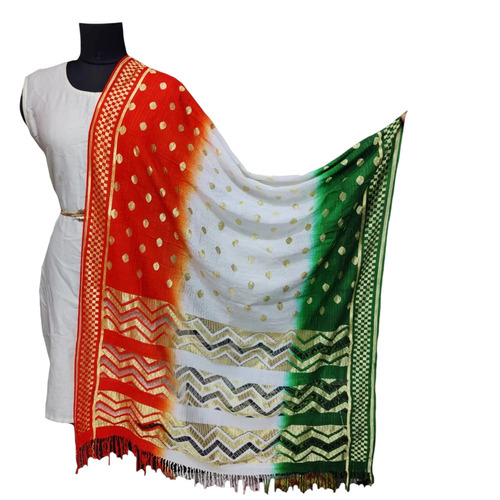 Multicolor Dyed Russell Silk Printed Dupatta - 2m Length, Pure Fabric, Multi Color Design | Ideal for Women, Stylish Printed Pattern