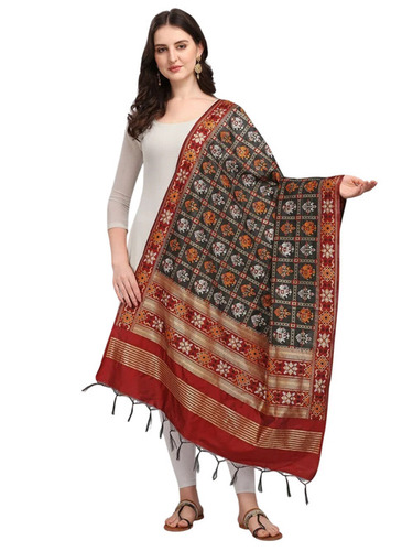 Printed Silk Patola Dupatta - Floral Printed 2.3+ Length Multi-Color | Women's Weaving Silk Fabric Machine Washable