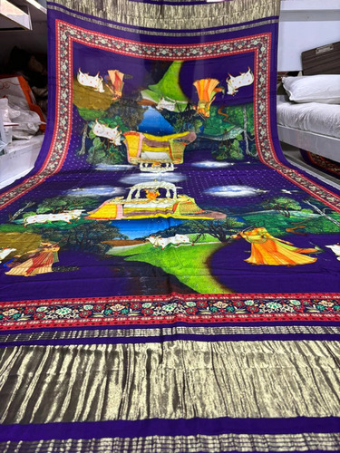 Printed Silk Dupatta - Color: Multi Color