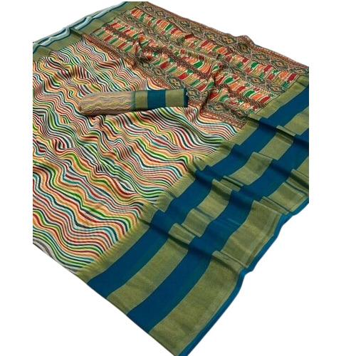 Digital Print Soft Georgatte Saree - Color: Multi Color