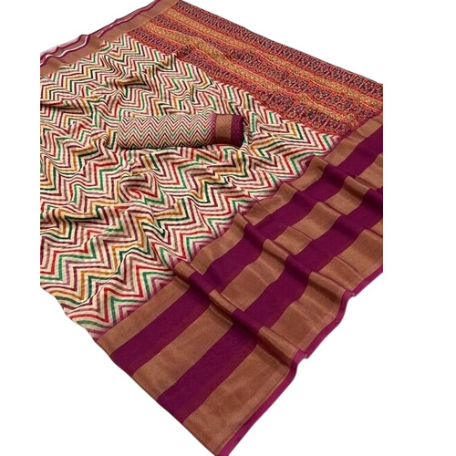 Soft Georgatte Saree - Color: Multi Color