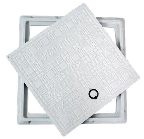 White Steel and Fiber Manhole Cover