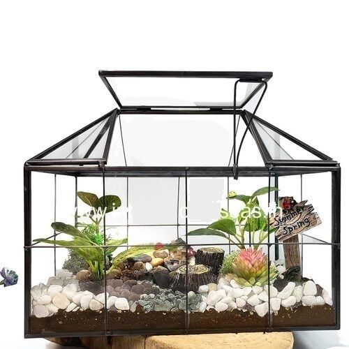 Rectangular Metal Terrarium Garden Planter