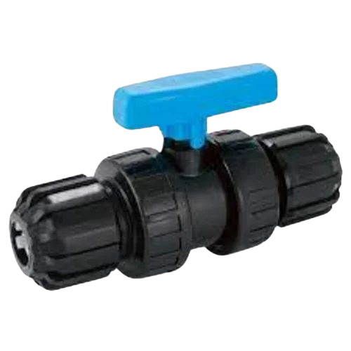 Hdpe Ball Valve - Durable Material, Standard Size, Black & Blue Color, Fine Finish | Application: Industrial, Media: Water, Plain Round Pattern