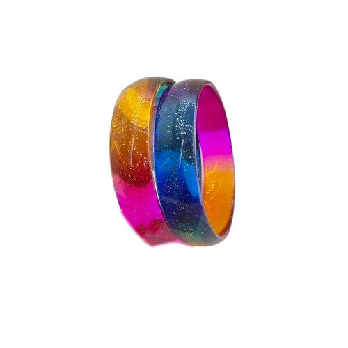 2 Pieces Multi Glass Bangles for Women and Girls