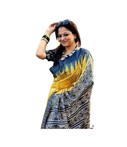 Casual Wear Light Weighted Shrink Resistant Printed Cotton Silk Sarees for Ladies