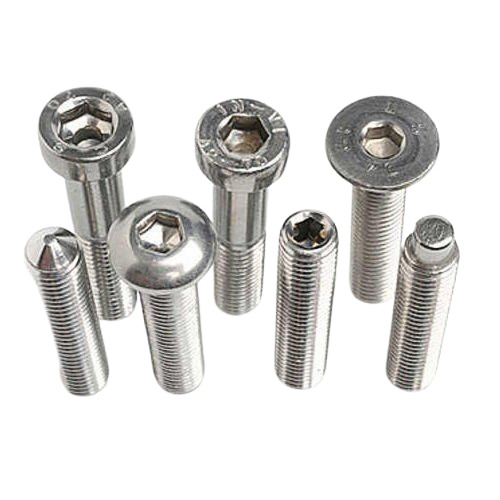 Metal Fasteners - Alloy Steel Customized Size Silver Color | Durable Long Lasting Fine Finish Round Head Type Anodized Surface Treatment