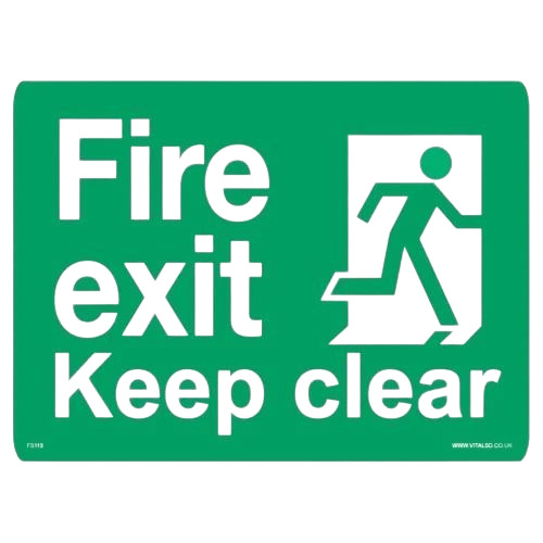 Exit Signage - Vinyl, 12mm Thick, Rectangle | Green Color, Single-Sided Adhesive, Designed for Hospital and Hotel Use