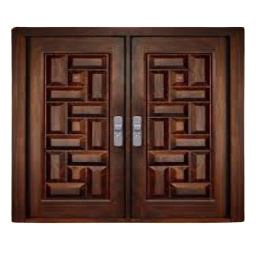 Teak Wood Doors - 7x3 Feet, Premium Quality, Modern Design | Termite Free, Moisture Proof, Folding Style, Center Lock Handle