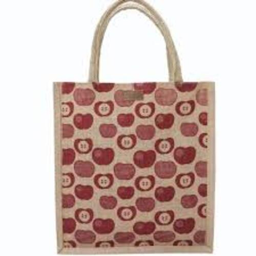 Printed Jute Bags - Premium Quality Loop Handle | Customised Design Natural Color Optimum Durability for Shopping Promotional Gift Use