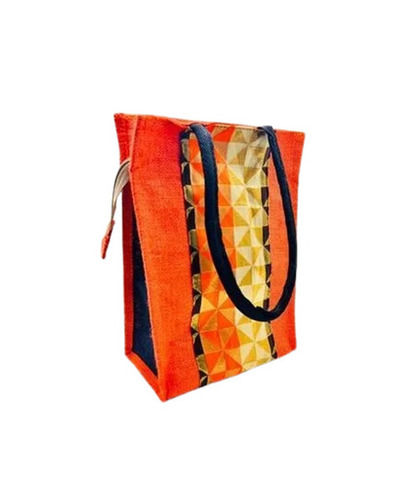 Eco-Friendly Light Weighted Single Compartment Printed Jute Fancy Bag With Rope Handle