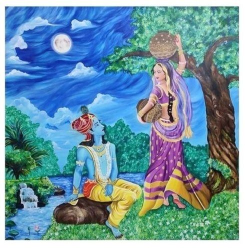 radha krishna painting