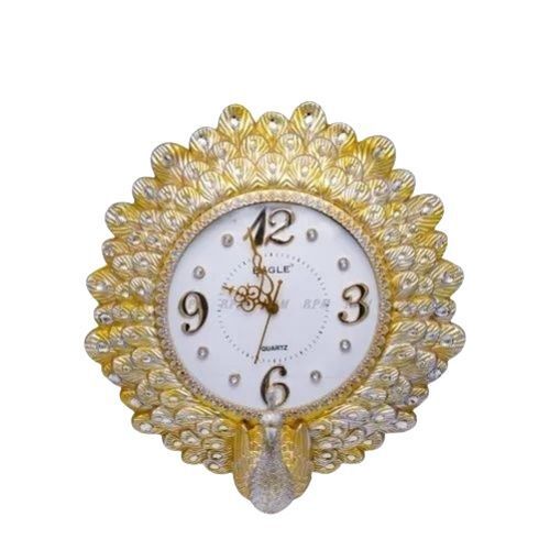 Quartz Golden And Silver Eagle Wall Clock