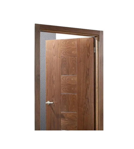 Wooden Entrance Door - 12mm Solid Wood, Polished Brown Finish | Heavy-Duty, Water and Weather Resistant, Easy to Install and Operate