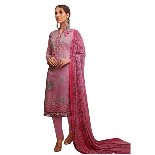 Pink Cotton Printed Suits - Color: All