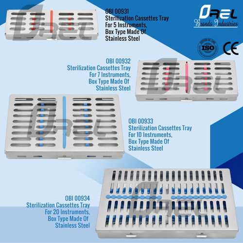 Cynamed USA 5-Pack Dental Autoclave Sterilization Cassettes For 20 Instruments