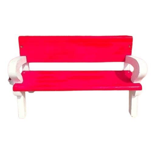 Cement Garden Bench - Color: Red