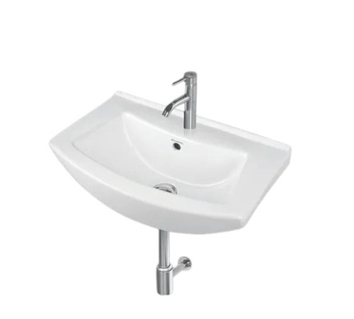 Ceramic Wash Basin - Standard Size, Glossy White Finish | Modular Design, Easy to Install, High Strength, Water & Scratch Resistant