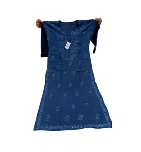 Blue Chikan Kurtis