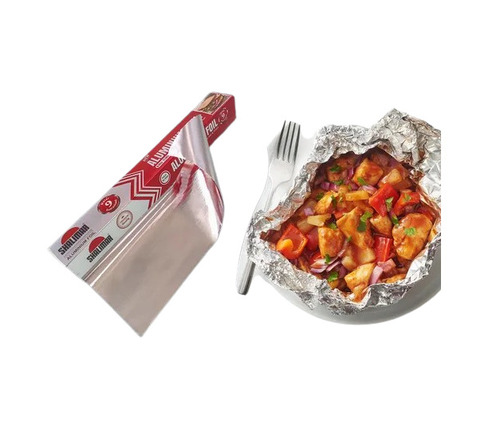 Aluminium Kitchen Foil - Standard Size, Silver Color, 10 ft Length, Higher Strength, Anodized Treatment, Soft Temper, Plain Pattern